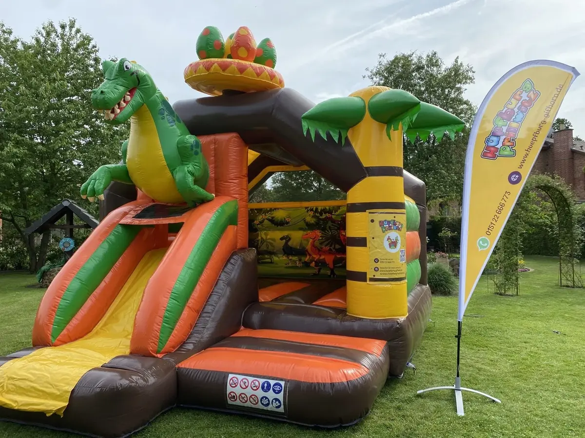 Hüpfburg Dino mieten Gifhorn – Dino-Hüpfburg für Kindergeburtstag